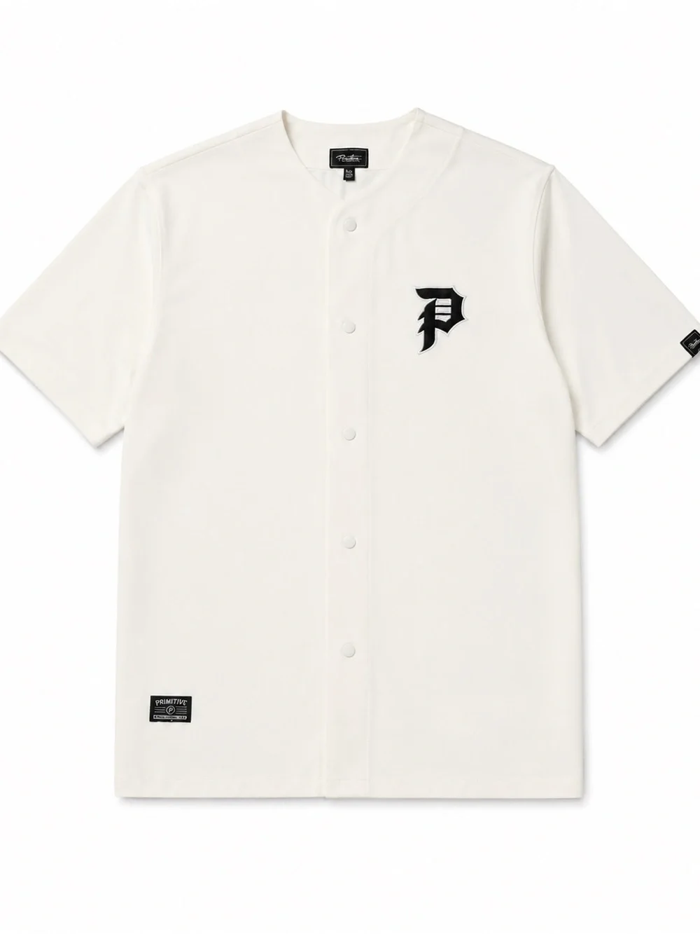 Primitive Skateboarding White Button-Front Baseball Jersey 3XL